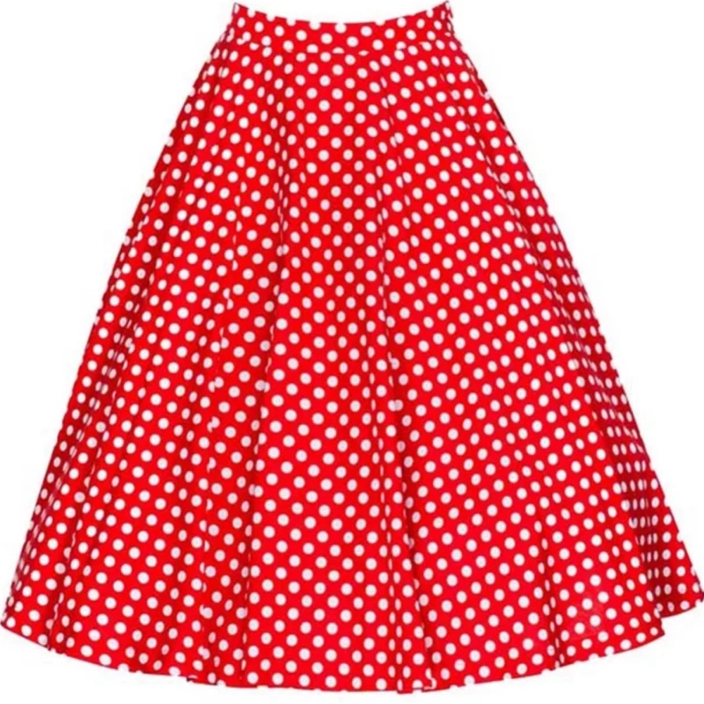 Lindy Bop Red Polka Dot Swing Skirt Medium